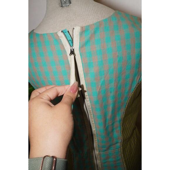 HD in Paris by Anthropologie Geometric Checkered Embroidered Dress – Size 12 - Picture 6 of 10